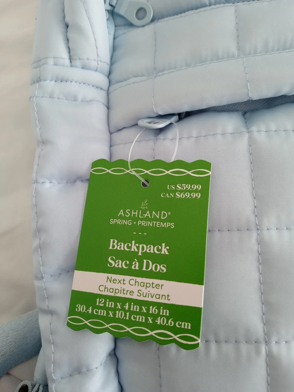 Ashland Pale Blue Backpack with Front Pocket